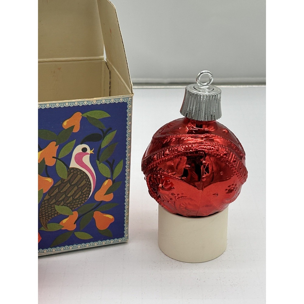 Vintage Avon Christmas Ornament Red Bubble Bath 1970s Retro Collectible With Box